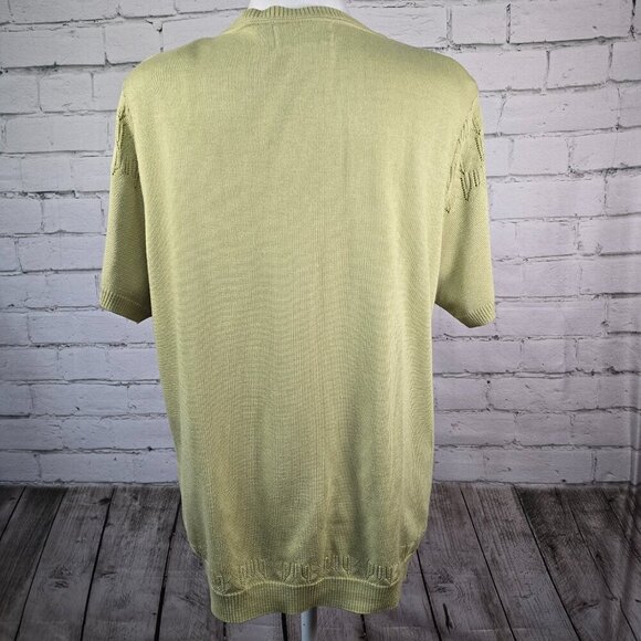 WOMENS ALFRED DUNNER SHORT SLEEVE CREW NECK SWEATER CELERY GREEN SIZE LARGE EUC - Picture 3 of 6